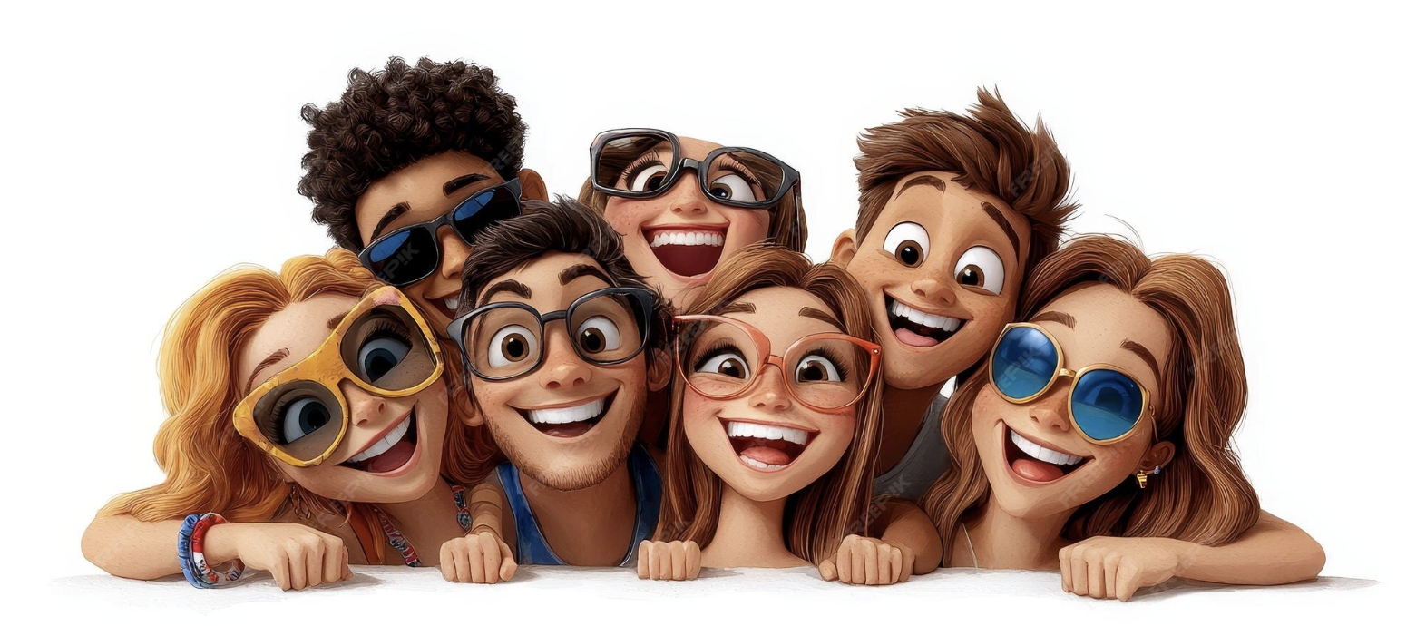 Like-minded students smiling together